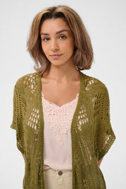 Long knit vest by Cream - military green - Blue Sky Fashions & Lingerie