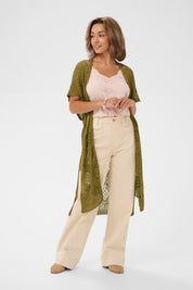 Long knit vest by Cream - military green - Blue Sky Fashions & Lingerie