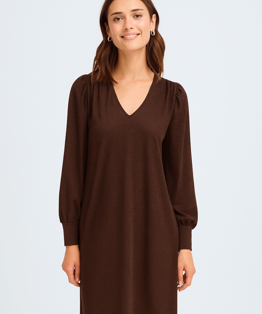 Luca Dress by Fransa - Chocolate Torte - Blue Sky Fashions & Lingerie