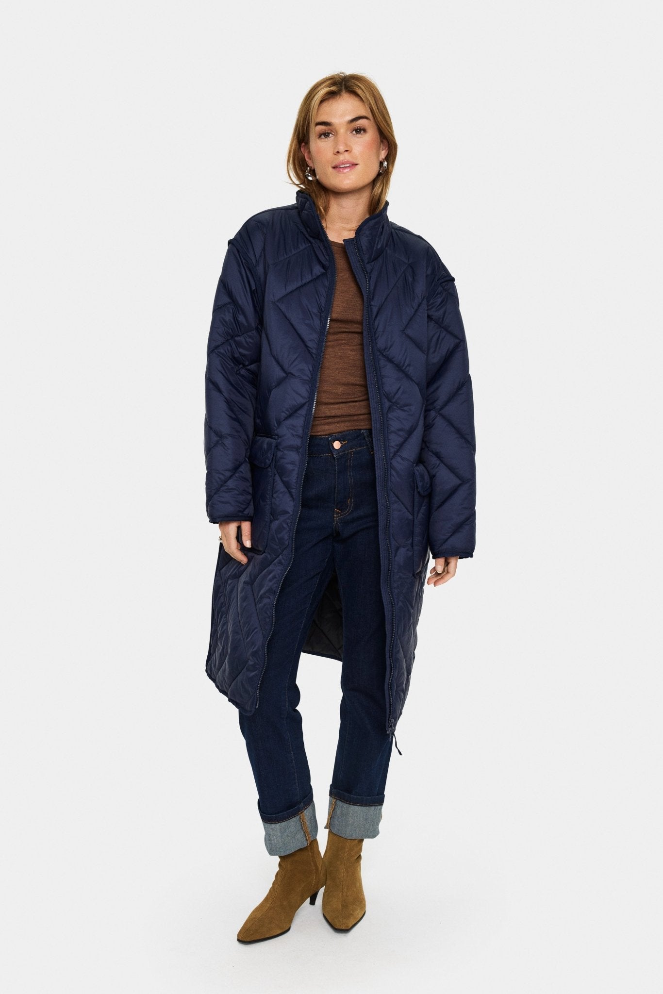 Lucinda lightweight long quilted jacket - Blue Sky Fashions & Lingerie