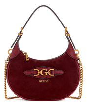 Malva suede leather mini hobo by Guess - burgundy - Blue Sky Fashions & Lingerie