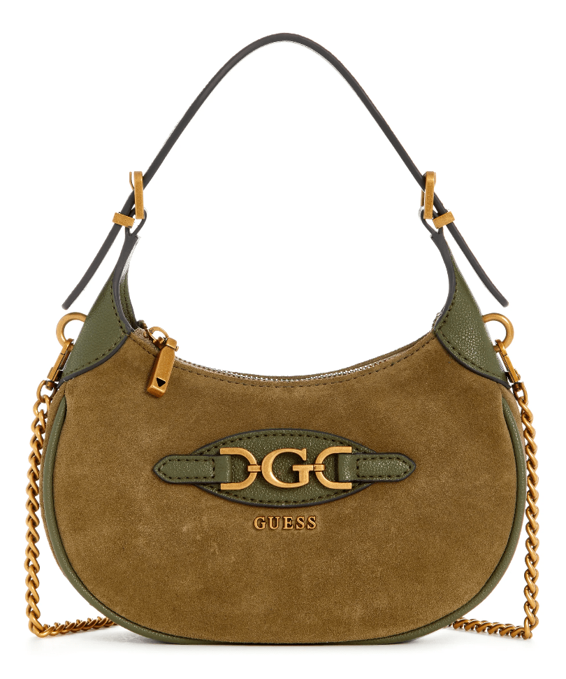 Malva suede leather mini hobo by Guess - olive - Blue Sky Fashions & Lingerie