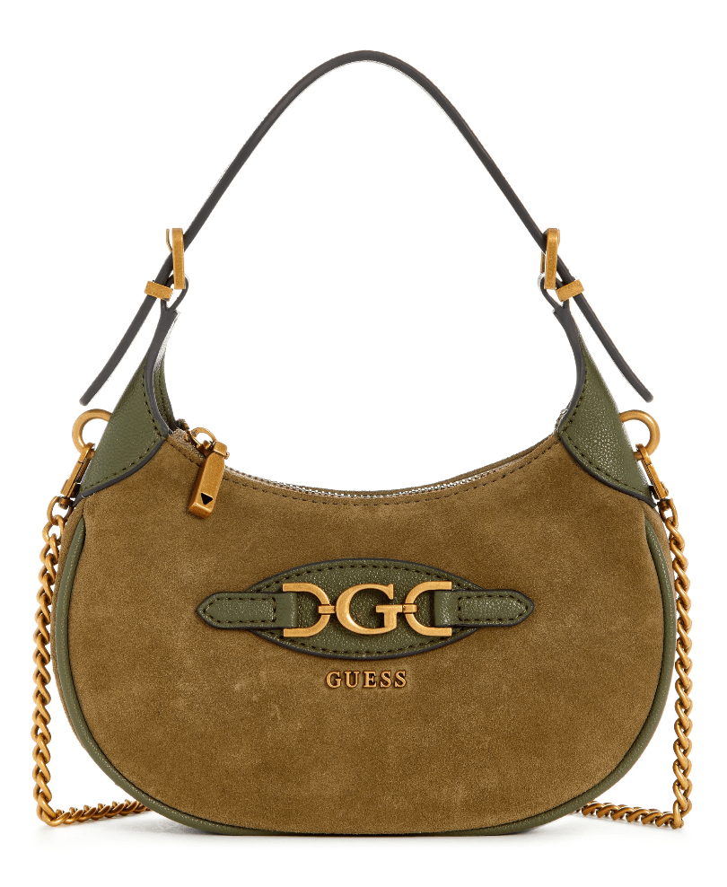 Malva suede leather mini hobo by Guess - olive - Blue Sky Fashions & Lingerie