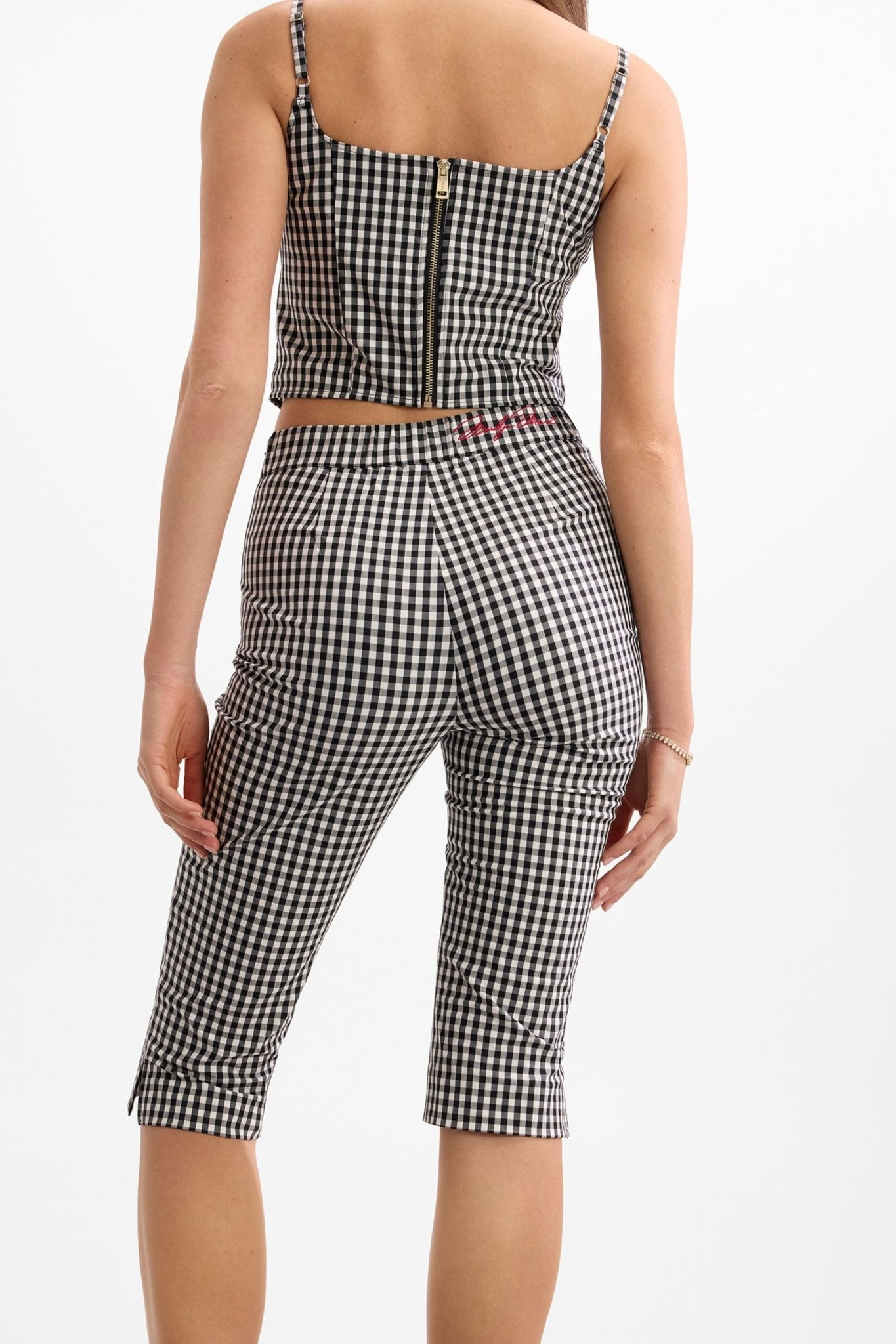 Marilyn Vichy Capri Pant by Guess - black gingham - Blue Sky Fashions & Lingerie