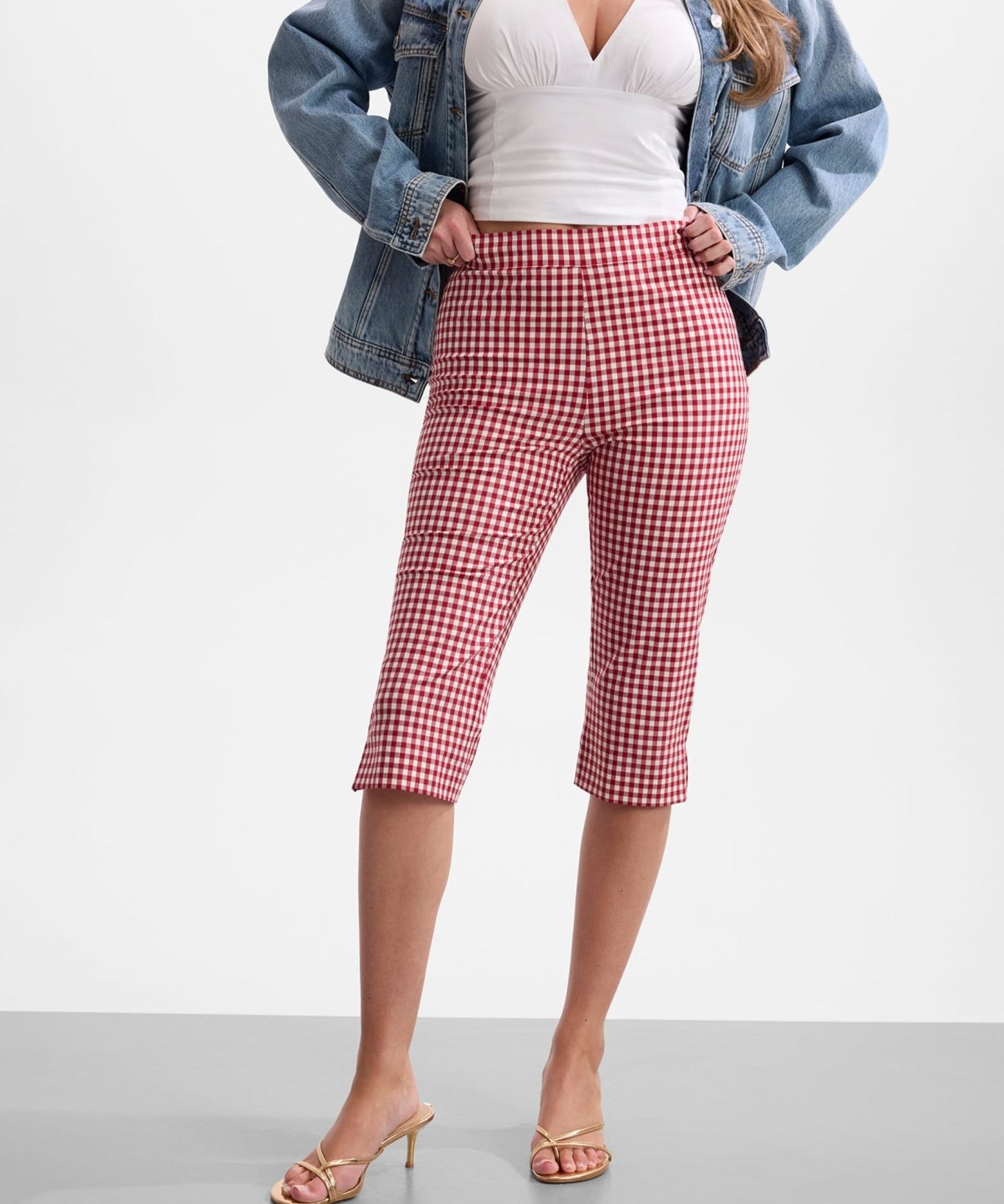 Marilyn Vichy Capri Pant by Guess - red gingham - Blue Sky Fashions & Lingerie
