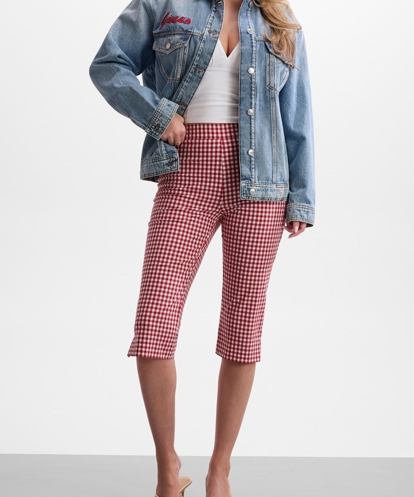 Marilyn Vichy Capri Pant by Guess - red gingham - Blue Sky Fashions & Lingerie