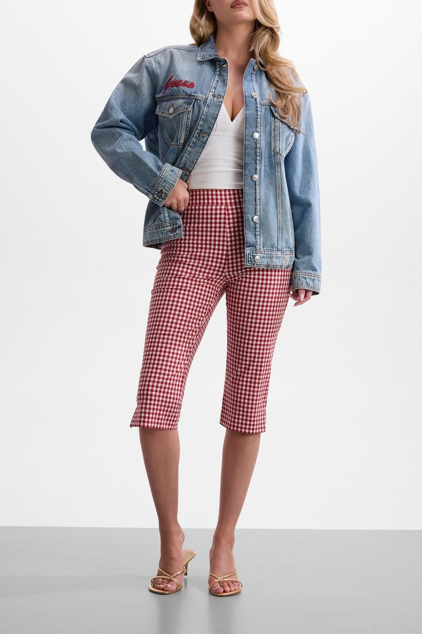 Marilyn Vichy Capri Pant by Guess - red gingham - Blue Sky Fashions & Lingerie