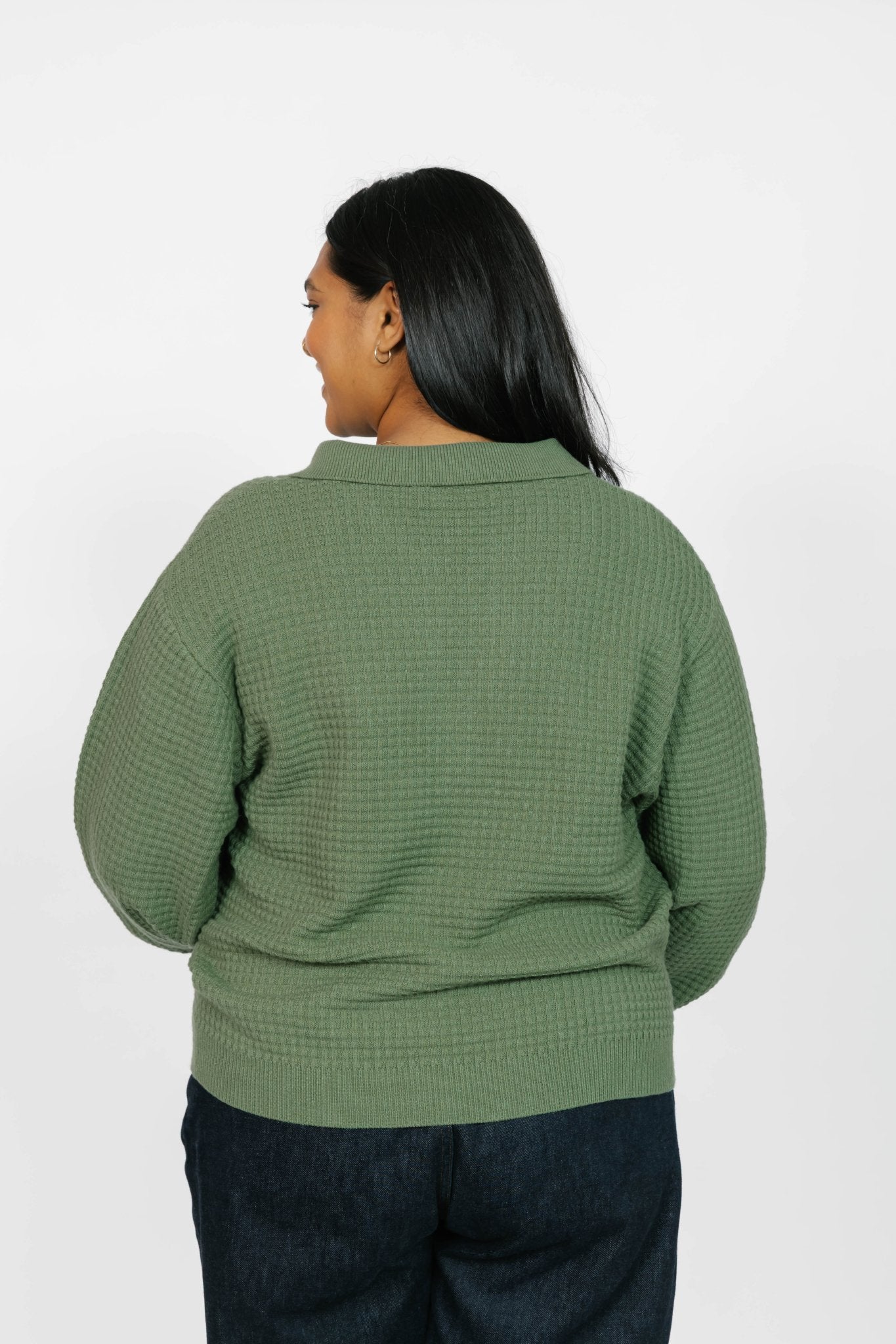 MEGAN WAFFLE SWEATER IN MATCHA - Blue Sky Fashions & Lingerie