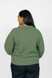 MEGAN WAFFLE SWEATER IN MATCHA - Blue Sky Fashions & Lingerie