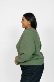 MEGAN WAFFLE SWEATER IN MATCHA - Blue Sky Fashions & Lingerie