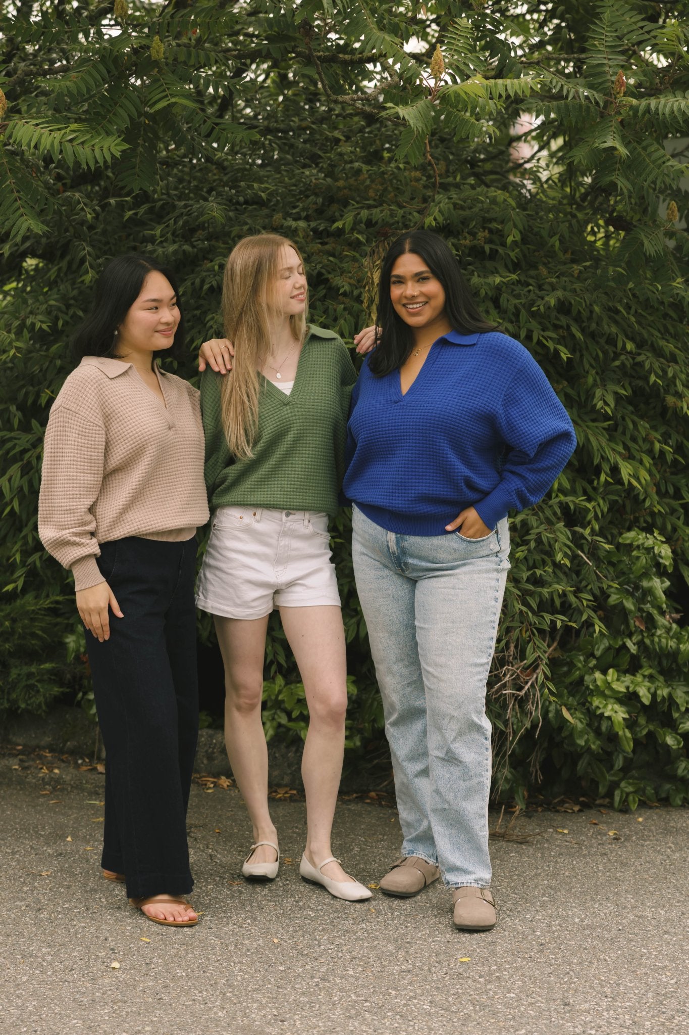 MEGAN WAFFLE SWEATER IN MATCHA - Blue Sky Fashions & Lingerie