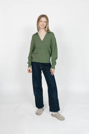 MEGAN WAFFLE SWEATER IN MATCHA - Blue Sky Fashions & Lingerie