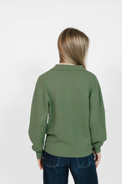 MEGAN WAFFLE SWEATER IN MATCHA - Blue Sky Fashions & Lingerie