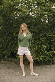 MEGAN WAFFLE SWEATER IN MATCHA - Blue Sky Fashions & Lingerie