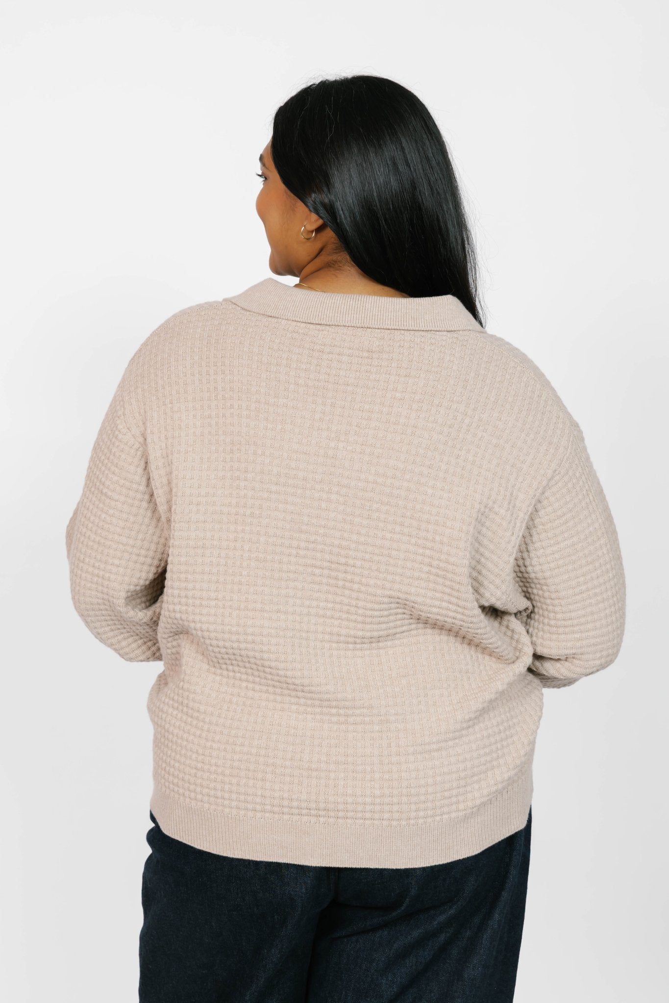 MEGAN WAFFLE SWEATER IN OATMEAL - Blue Sky Fashions & Lingerie