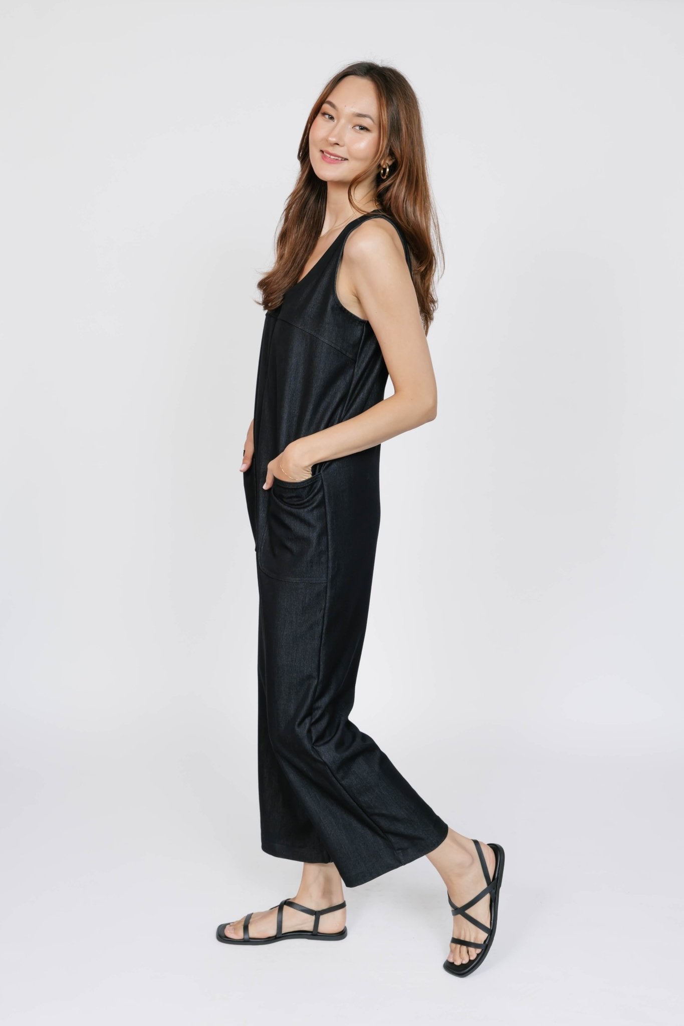 MELANI DENIM ROMPER IN BLACK DENIM by Smash + Tess - Blue Sky Fashions & Lingerie