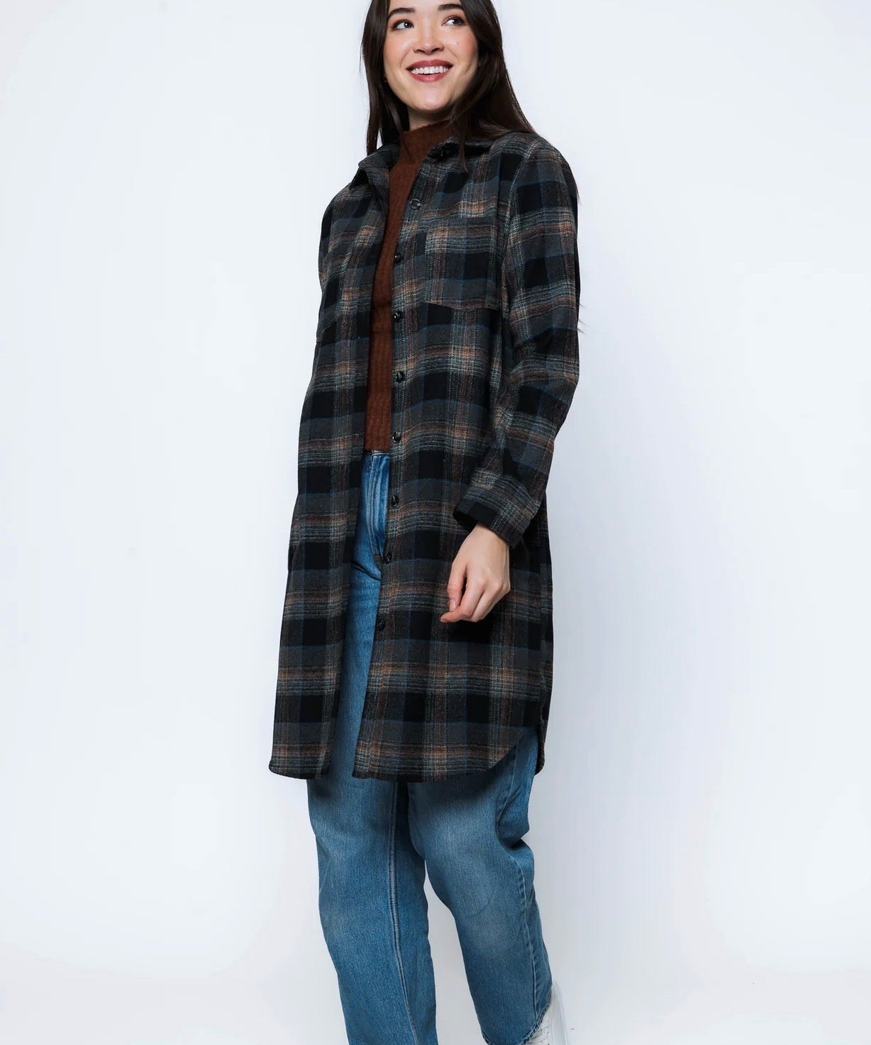 Mercer-Plaid Shirt Jacket by Orb - Blue Sky Fashions & Lingerie