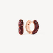 Merlot & Rose Gold Reversible Sparkle Hoop Earrings - Blue Sky Fashions & Lingerie