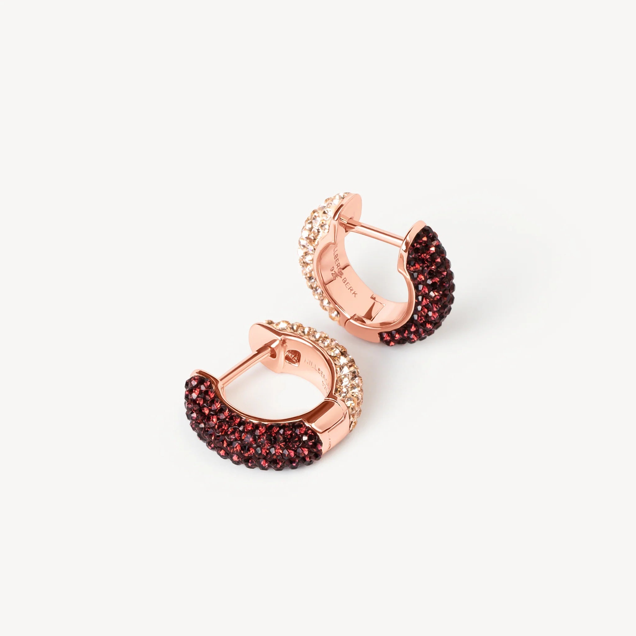 Merlot & Rose Gold Reversible Sparkle Hoop Earrings - Blue Sky Fashions & Lingerie