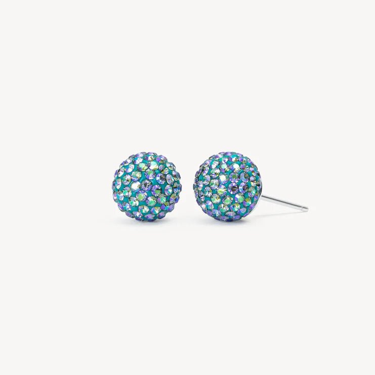 MERMAID SCALES SPARKLE BALL™ STUD EARRINGS 8MM - Blue Sky Fashions & Lingerie