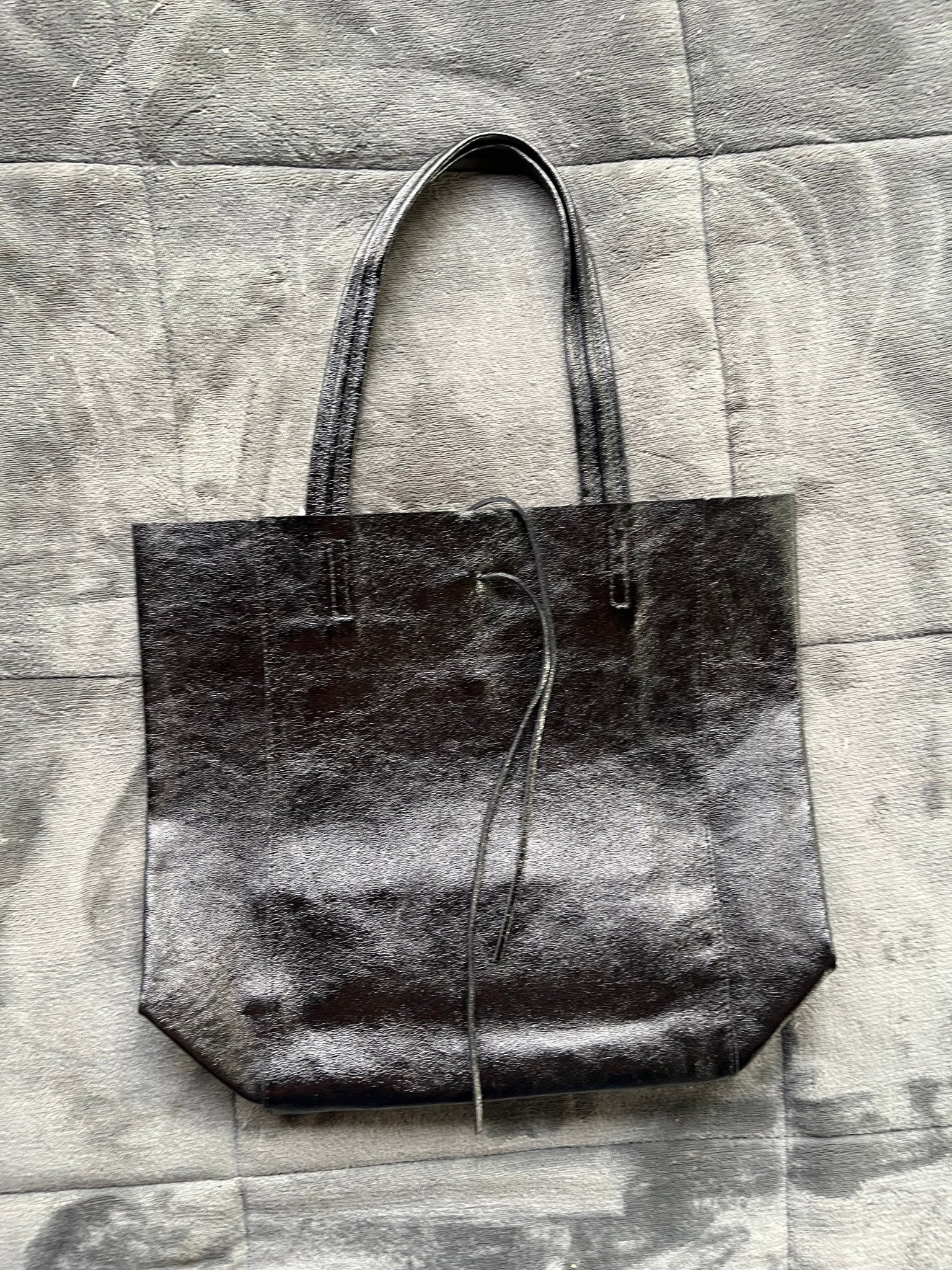 Metallic Leather Bucket Bag - Black - Blue Sky Fashions & Lingerie