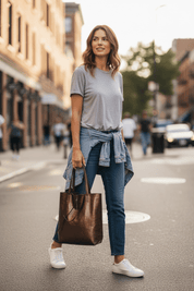 Metallic Leather Bucket Bag - Chocolate - Blue Sky Fashions & Lingerie