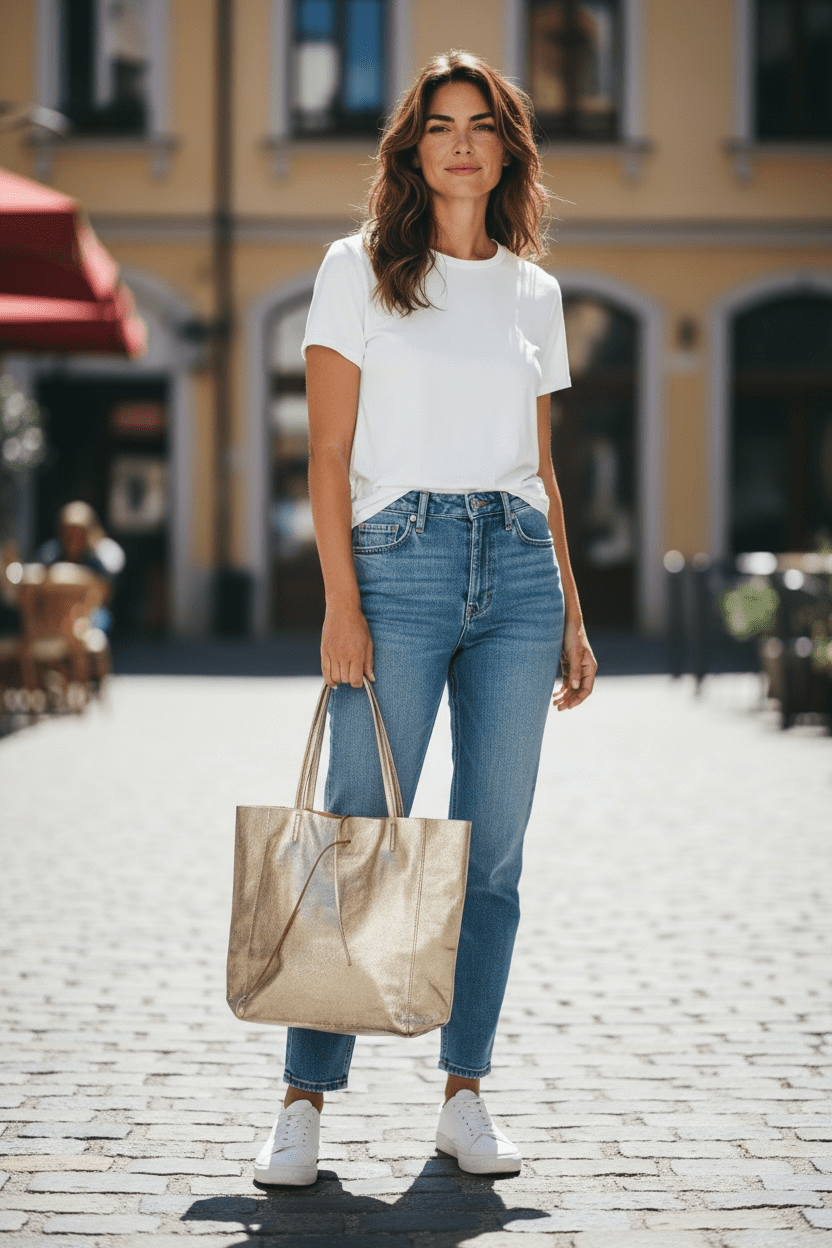 Metallic Leather Bucket Bag - Gold - Blue Sky Fashions & Lingerie