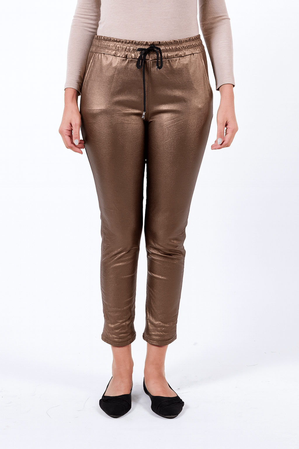 Metallic stretch pants - bronze - Blue Sky Fashions & Lingerie