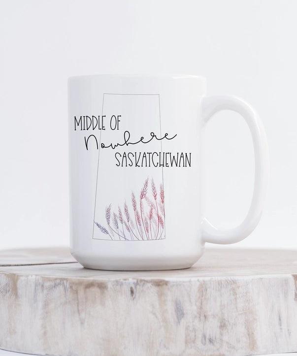 Middle of Nowhere Coffee Mug | Saskatchewan Mug - Blue Sky Fashions & Lingerie