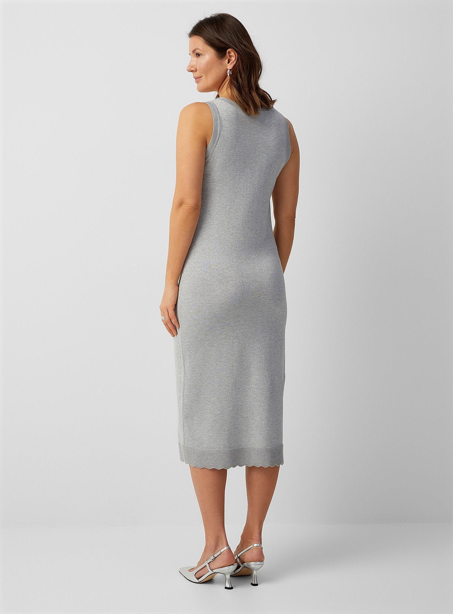 Mila Shimmer Dress - Silver - Blue Sky Fashions & Lingerie