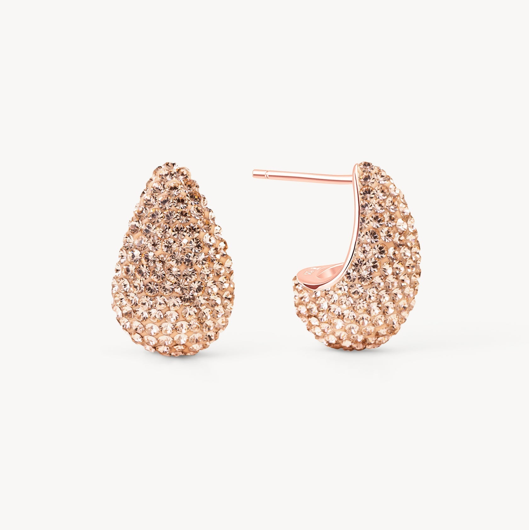 MINI DREAM PUFF™ SPARKLE STUD EARRINGS - Rose Gold - Blue Sky Fashions & Lingerie
