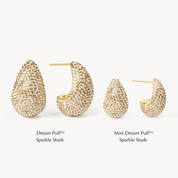 MINI DREAM PUFF™ SPARKLE STUD EARRINGS - Soft Gold - Blue Sky Fashions & Lingerie