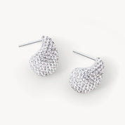 MINI DREAM PUFF™ SPARKLE STUD EARRINGS - White - Blue Sky Fashions & Lingerie