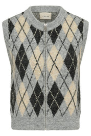 Mirea Knit Argyle Print Vest by Cream - Blue Sky Fashions & Lingerie