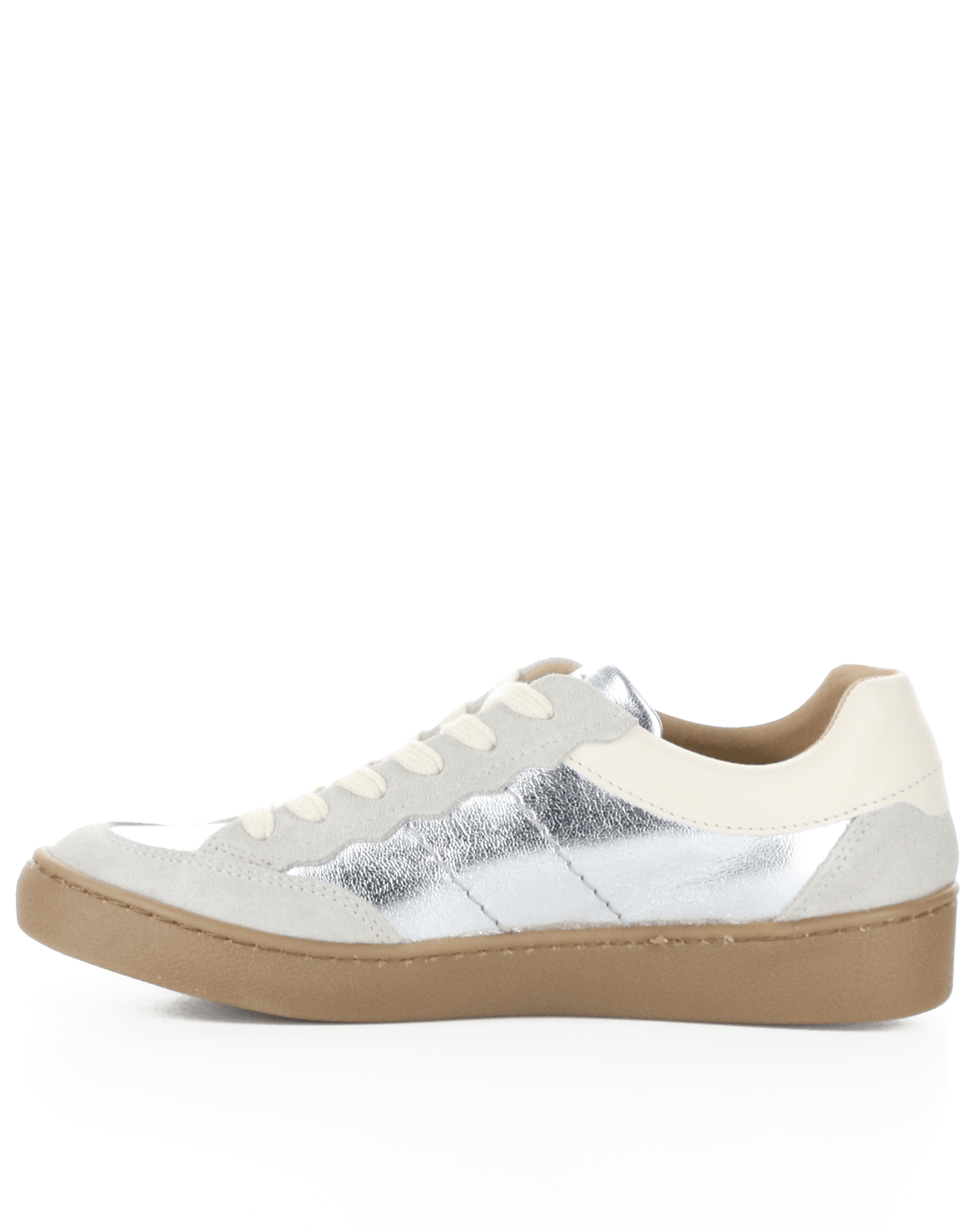 Missy leather sneakers by Bos & Co - silver & cream - Blue Sky Fashions & Lingerie