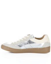 Missy leather sneakers by Bos & Co - silver & cream - Blue Sky Fashions & Lingerie