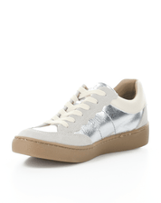 Missy leather sneakers by Bos & Co - silver & cream - Blue Sky Fashions & Lingerie