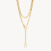 MULTI - STATION LARIAT CHARM NECKLACE - 14K GOLD VERMEIL - Blue Sky Fashions & Lingerie
