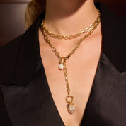 MULTI - STATION LARIAT CHARM NECKLACE - STERLING SILVER - Blue Sky Fashions & Lingerie