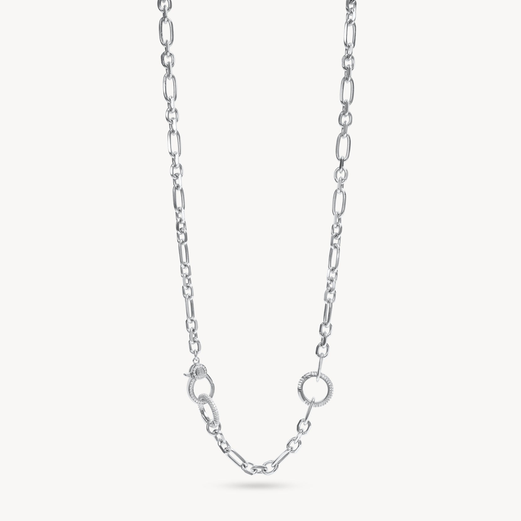 MULTI - STATION LARIAT CHARM NECKLACE - STERLING SILVER - Blue Sky Fashions & Lingerie