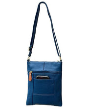 Multi Zipper Leather Crossbody RM025 - Blue - Blue Sky Fashions & Lingerie