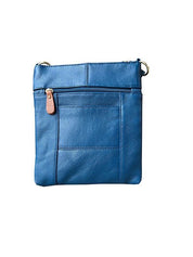 Multi Zipper Leather Crossbody RM025 - Blue - Blue Sky Fashions & Lingerie