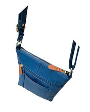 Multi Zipper Leather Crossbody RM025 - Blue - Blue Sky Fashions & Lingerie