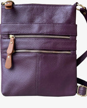 Multi Zipper Leather Crossbody RM025 - Wine - Blue Sky Fashions & Lingerie