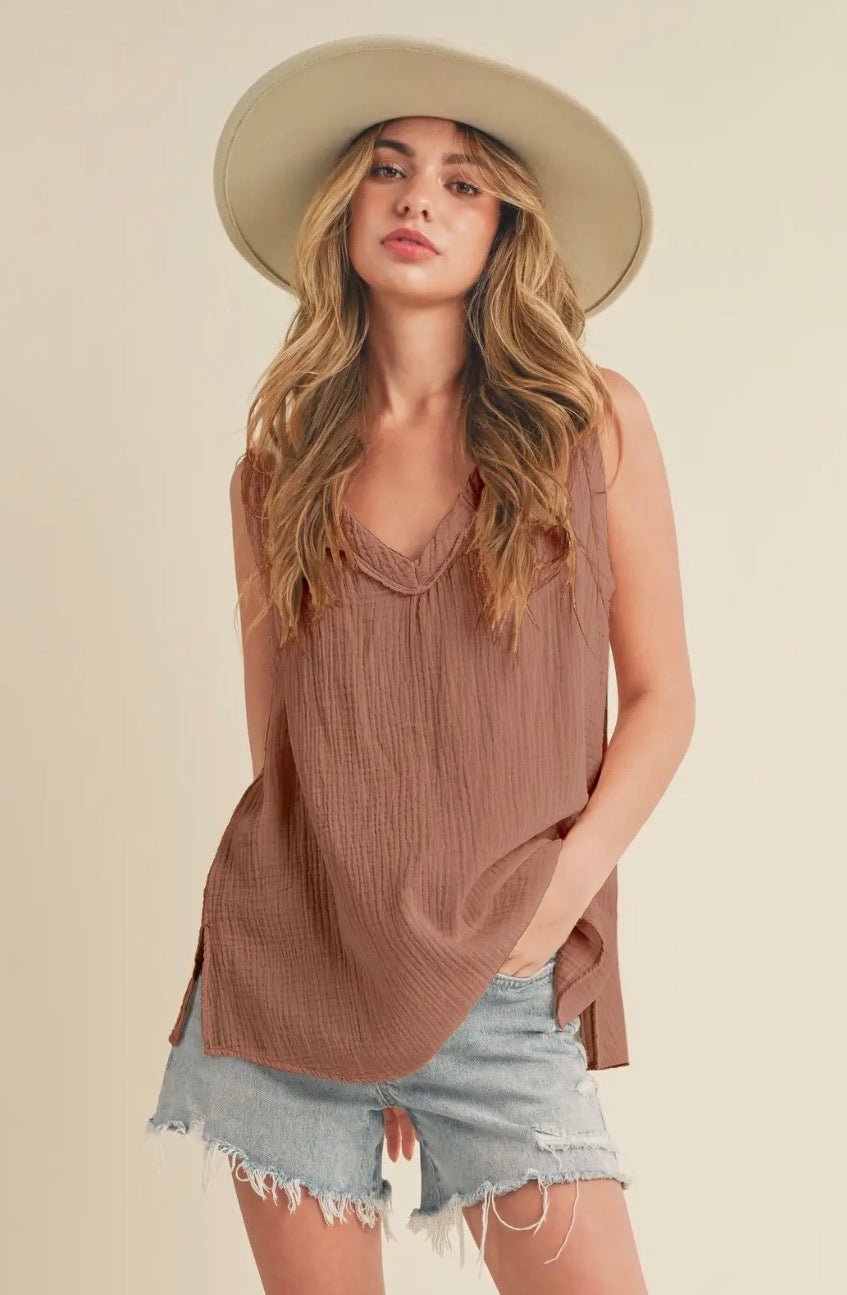 Nadia Tank - terracotta - Blue Sky Fashions & Lingerie