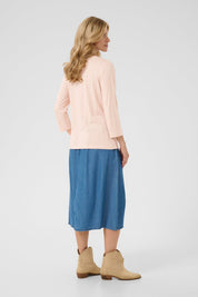 Naia Glitter V - neck 3/4 sleeve T-shirt by Cream - Sepia Rose - Blue Sky Fashions & Lingerie