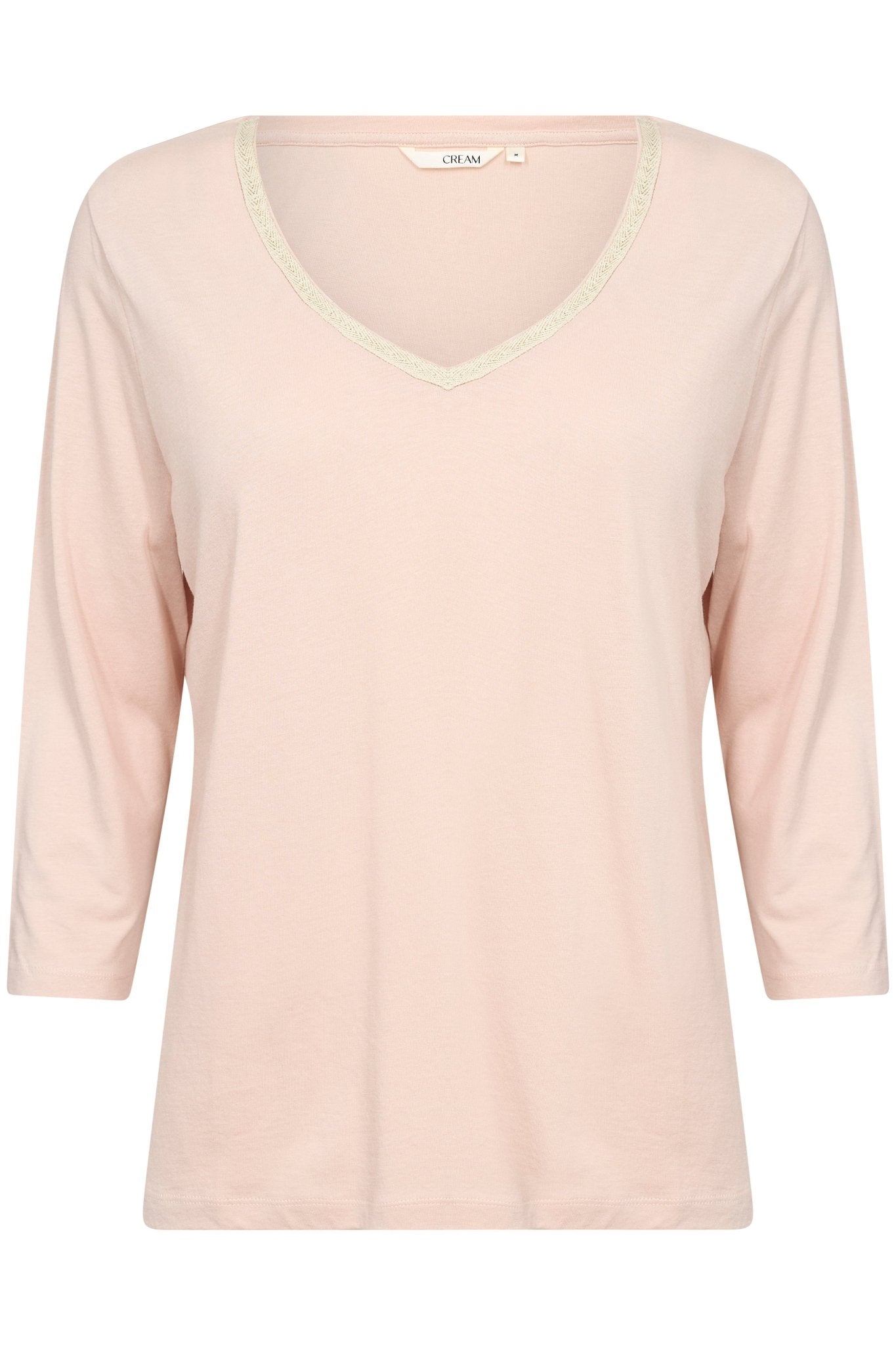 Naia Glitter V - neck 3/4 sleeve T-shirt by Cream - Sepia Rose - Blue Sky Fashions & Lingerie