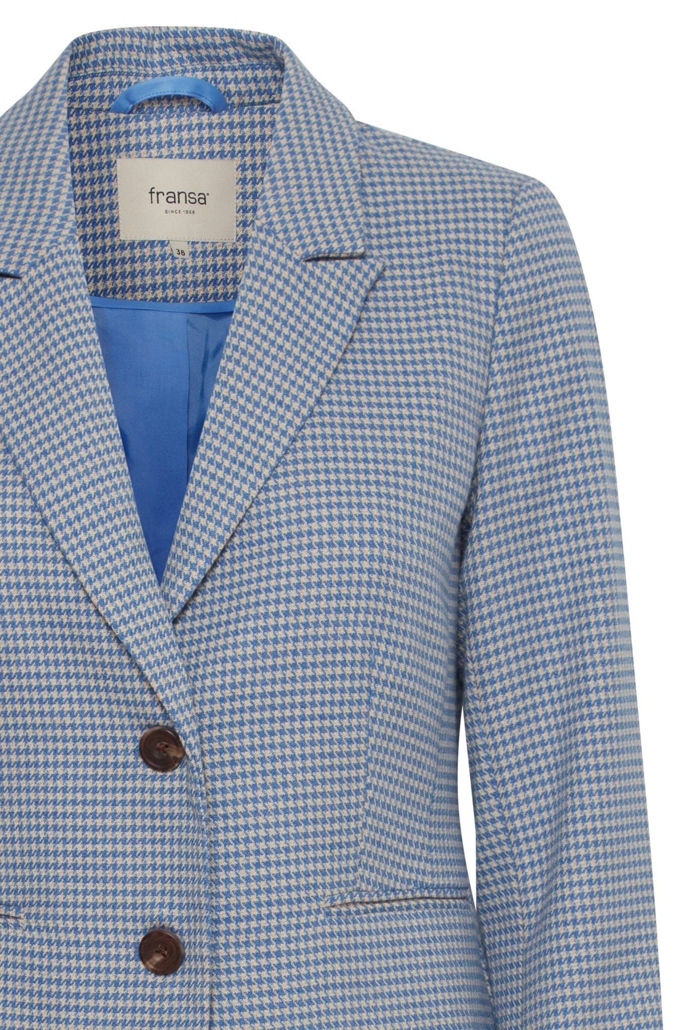 NICOL Blazer - Blue Hounds Tooth - Blue Sky Fashions & Lingerie