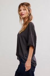 Nina V Neck Tee - Black - Blue Sky Fashions & Lingerie