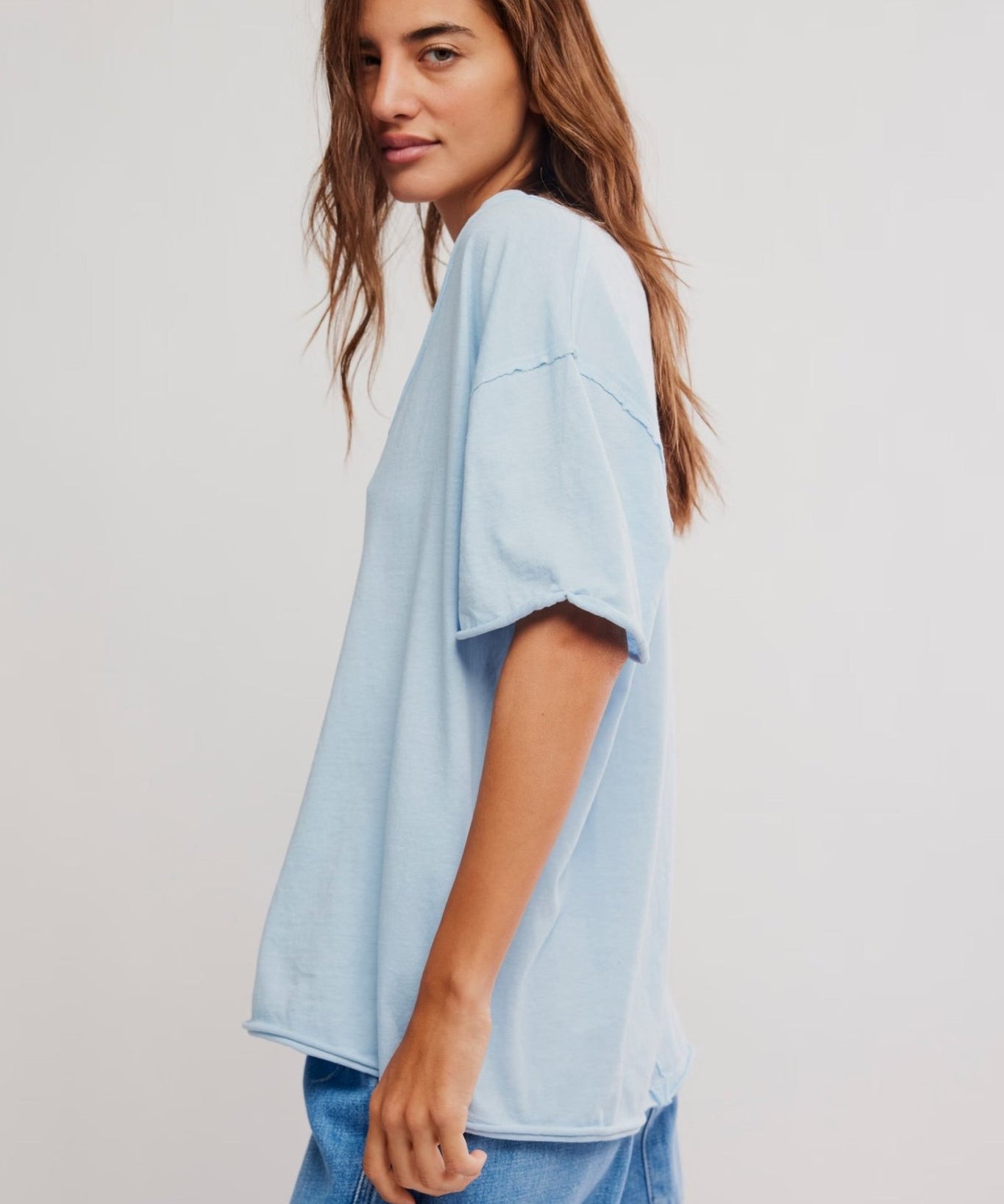 Nina V Neck Tee - Dew Shine - Blue Sky Fashions & Lingerie